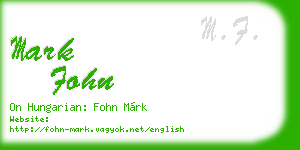 mark fohn business card